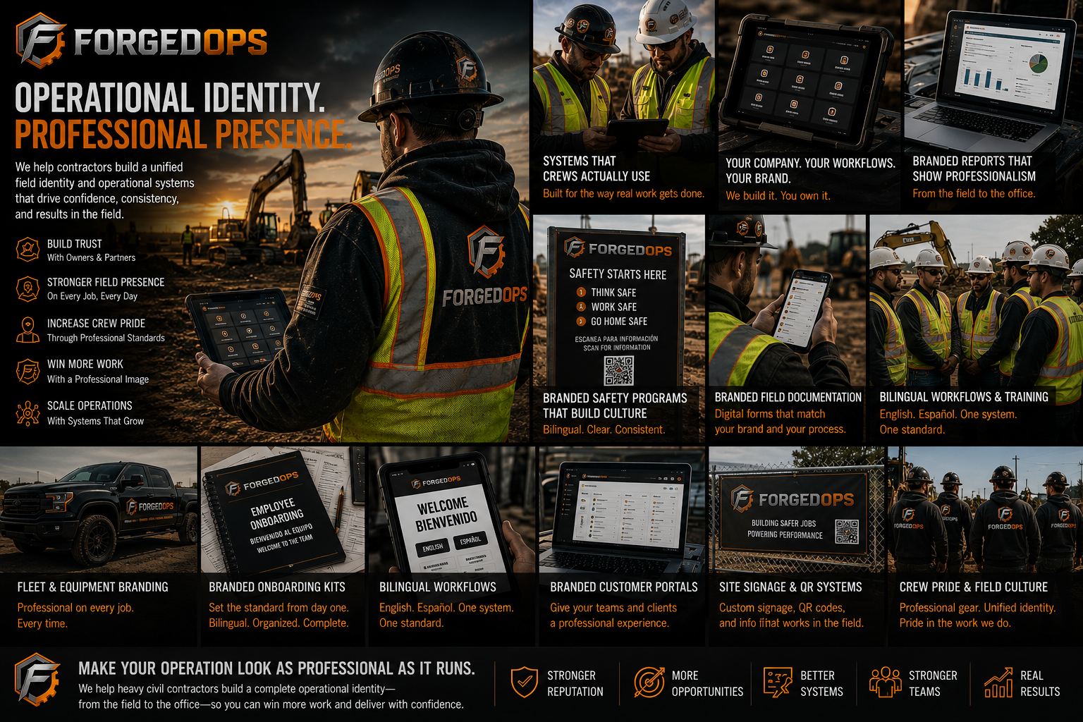 ForgedOps Operational Identity Ecosystem — branded platforms, bilingual workflows, fleet identity, crew culture